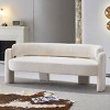 Boucle Sofa for Living Room, Wide Loveseat with Rounded Frame with Vertical Backrest, Soft Textured Upholstery Sofa with Wood Frame-Baofuwish - 2 of 4