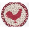 Earth Rugs Round Trivet – Red Rooster Printed Country Farm Design, 10"x10", Braided Natural Jute - 3 of 3