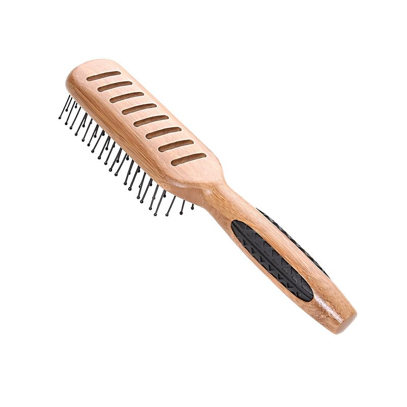 Bass Brushes Style & Detangle Hair Brush Premium Bamboo Handle with Professional Grade Nylon Pin 7 Row Vented, 4 of 6