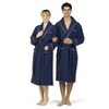 Linum Home Textiles Hotel Collection 100% Turkish Cotton Unisex Waffle Terry Embroidered Bathrobe with Satin Piped Trim - Hat-Broom-Legs - 2 of 3