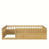 Nicbex Twin/Full Size Floor Bed for Kids,Montessori Bed Frame with High Fence,Sturdy Wood Playhouse Montessori Bed for Girls/Boys - 4 of 4