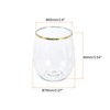 Unique Bargains PET Lightweight Stemless Gold Trim Wine Glass Drinkware 12oz 1 Pc - 2 of 4