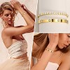 2pcs Gold Chain Link Bracelet, Stainless Steel Crystal Friendship Bracelets Bangle,Watch Band Chains Wristband - 3 of 4