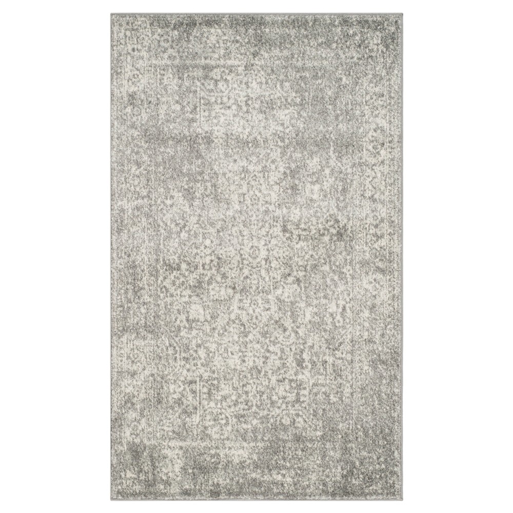 3'x5' Hestia Burst Loomed Area Rug Silver/Ivory - Safavieh