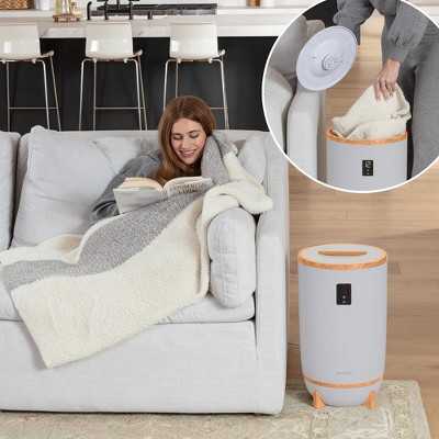 Gray and Bamboo Single Touch Towel and Blanket Warmer