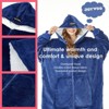 Inhand Oversized Wearable Blanket Hoodie, Long Hooded Blanket for Girls, Cozy Flannel Sweatshirt Blanket with Giant Pocket and Zipper - 2 of 4