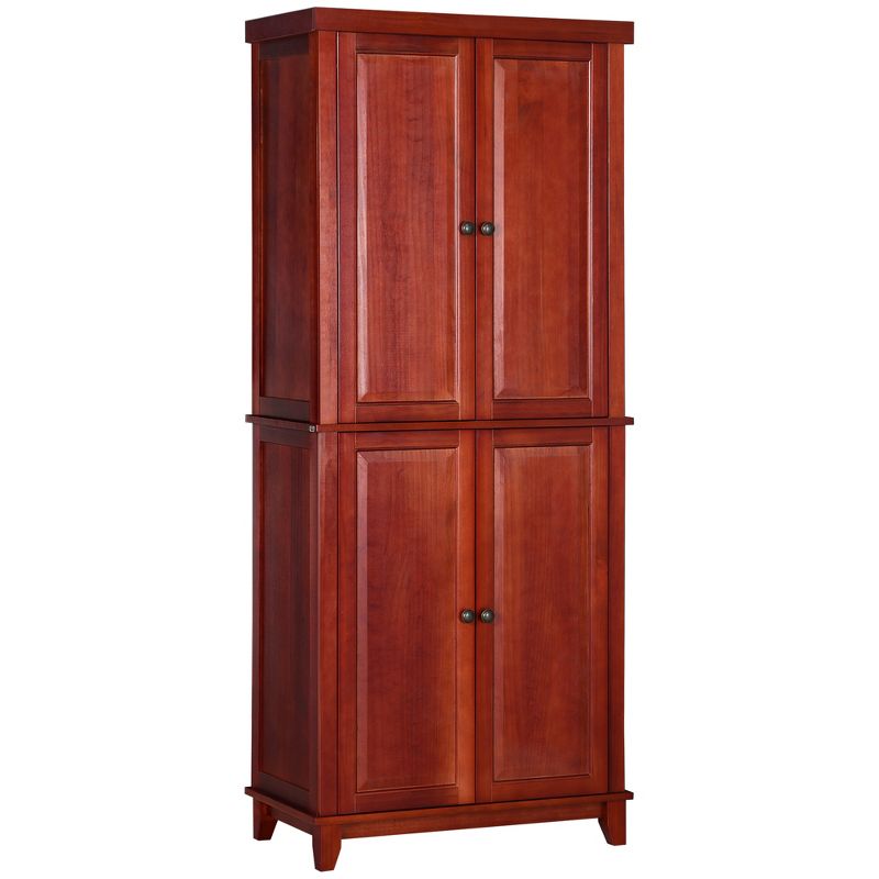 HOMCOM 72.5" Pinewood Large Kitchen Pantry Storage Cabinet, Freestanding Cabinets with Doors and Shelf Adjustment, Dining Room Furniture, 1 of 7