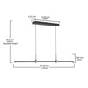 LLHZSY Modern Minimalist LED Linear Chandelier 3-Light Fixture for Dining Room Kitchen Island-47 1/5"-Black/Brass/Nickel - 3 of 4