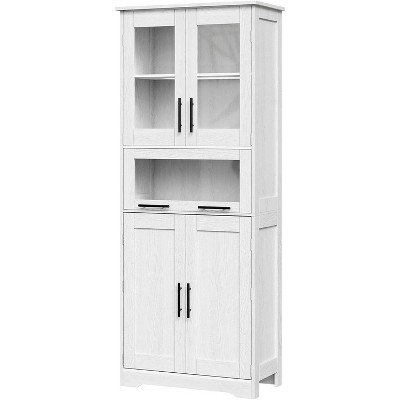 Acekool Tall Floor Cabinet, Modern Storage Cupboard with Doors & Shelves, Adjustable, for Bathroom Kitchen Living