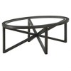 Anybear Modern Simple Glass Coffee Table with Solid Wood Base - 3 of 4