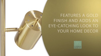 Alta Adjustable Gold Metal Floor Lamp with 3 LED Bulbs