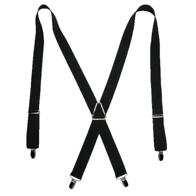 Ctm Men's Elastic X-back Suspenders With Silver Hardware, Black : Target