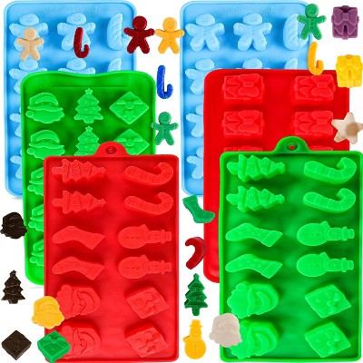 JDICTION Christmas Silicone Molds for Chocolate Candy Baking, Xmas Tree & Santa Shape Mold for Soap, Candle and Holiday Treats