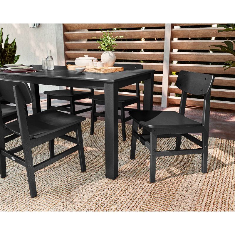 POLYWOOD 7pc Modern Studio Urban Chairs and Parsons Table Outdoor Patio Dining Set, 2 of 4