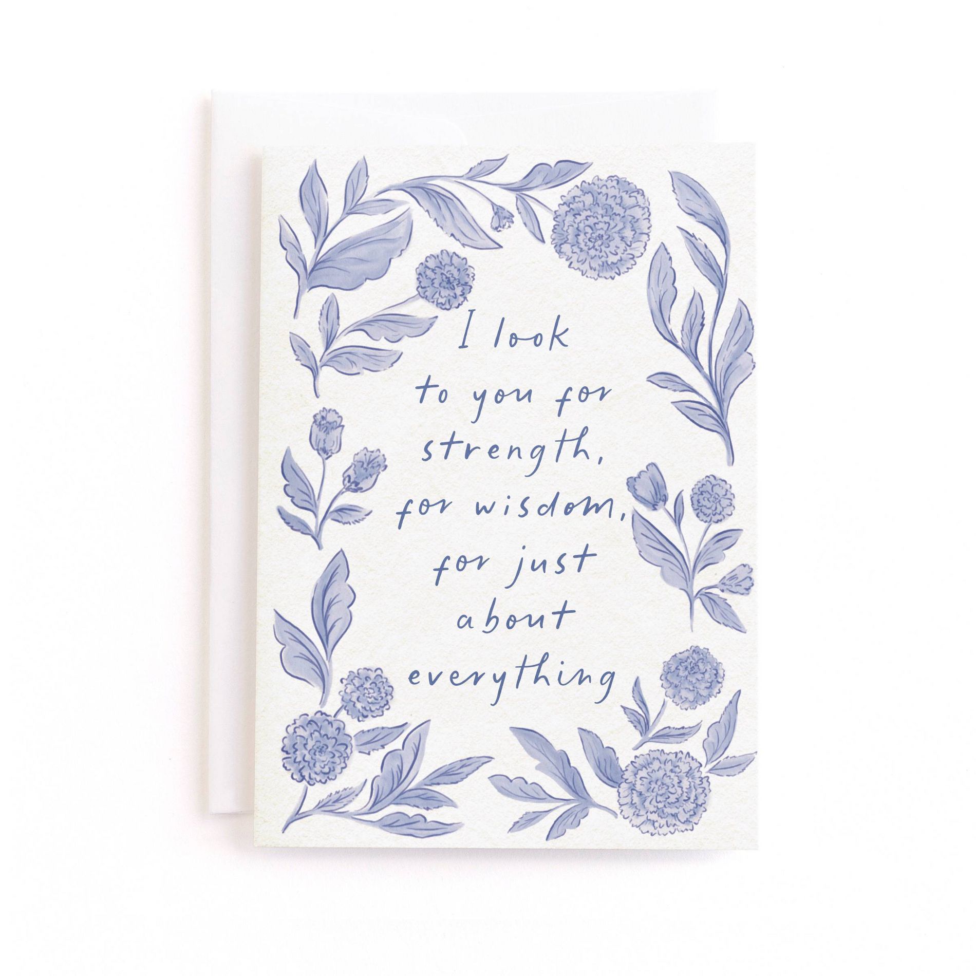 Minted Greeting Card Blue Carnations