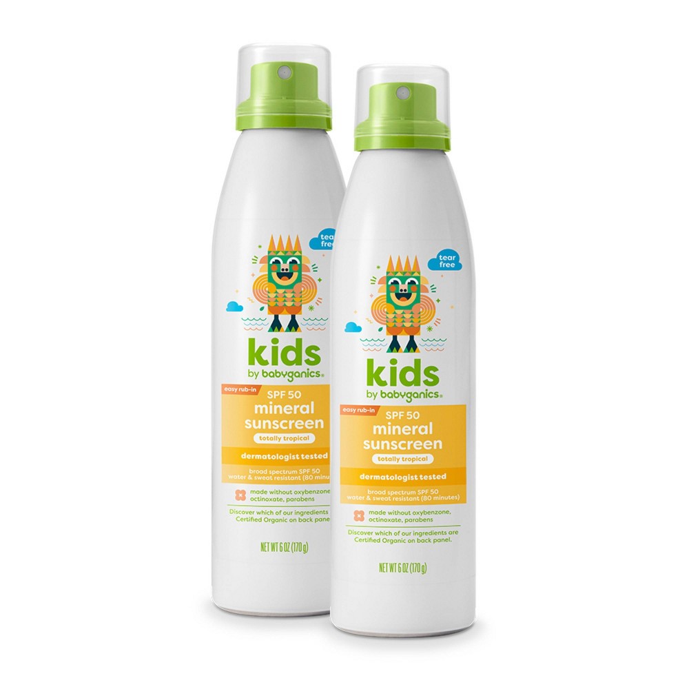 Babyganics Kids Continuous Sunscreen Spray - SPF 50 - 2ct/6 fl oz