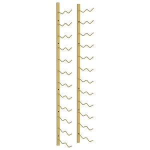 vidaXL Wall Mounted Wine Rack - Storage for 24 Bottles - Gold Iron Material - Includes Mounting Materials - Measures 8.9" x 1" x 45.7" - 1 of 4