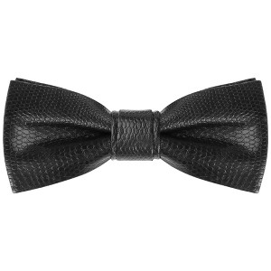 INSPIRE CHIC Men's PU leather Pre-tied Adjustable Bow Tie - 1 of 4