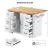 Kitchen Island Cart with Power Outlet, 6 Deep Drawers & 4 Door Shelves, Rolling Storage Cabinet for Kitchen or Dining Room–Maison Boucle - 4 of 4
