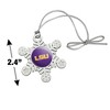 Louisiana State University Primary Logo Metal Snowflake Christmas Tree Holiday Ornament - 3 of 3