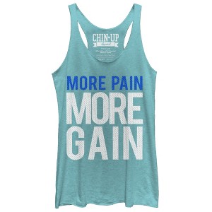Women's CHIN UP More Pain More Gain Racerback Tank Top - 1 of 3