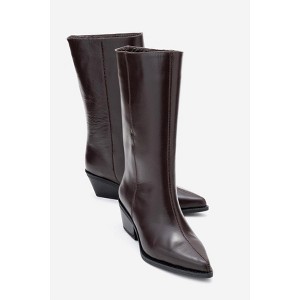 Juana - Brown Genuine Leather Pointed Toe Boot (Women) | Forever & Always Shoes - 1 of 4