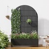 Wooakway 47"×72" Black Arch Metal Planter Box with Trellis Raised Garden Bed with Arbor Privacy Screen with Wheels - 2 of 4