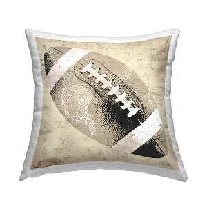 Stupell Industries Beige Vintage Football Indoor Decorative Throw Pillow, 18 x 18 - 1 of 3