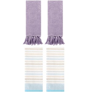 REGALWOVEN 4 Pcs Cotton Soft Absorbent Home Bathroom Decorative Hand Towel - 1 of 4
