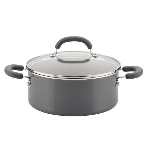 Rachael Ray Create Delicious 5qt Aluminum Nonstick Dutch Oven with Lid Gray