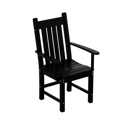 Black HDPE Outdoor Dining Armchair with Semi-Gloss Finish