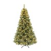 GDFStudio Riley 7 Foot Cashmere Pine and Mixed Needles Pre Lit LED Hinged Artificial Christmas Tree, Clear Lights - 4 of 4