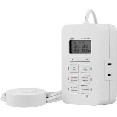 Indoor 2-Outlet Wireless Remote with Timer, White, by Holiday Time