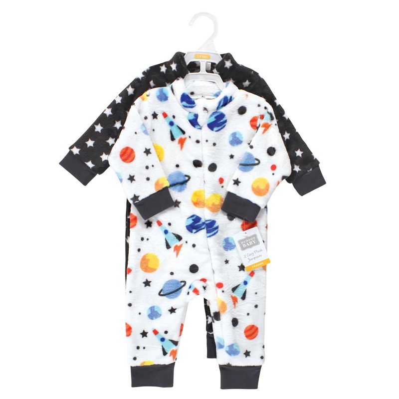 Hudson Baby Infant Boy Plush Jumpsuits, Space Adventure, 2 of 5