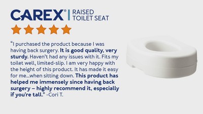 White 5.5" Raised Toilet Seat with Slip-Resistant Pads