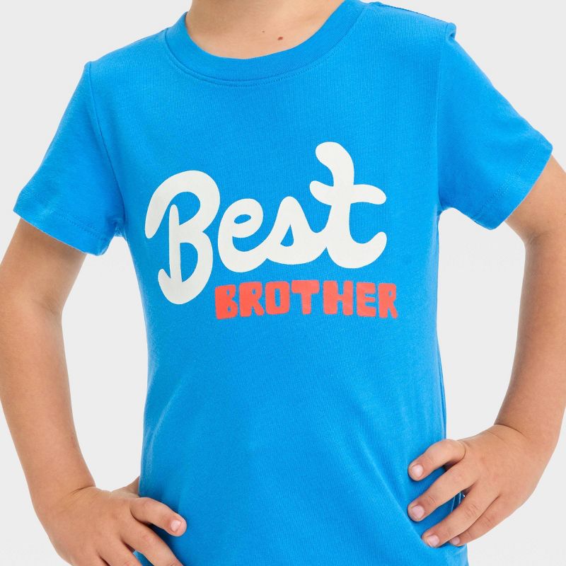 Toddler Boys&#39; Best Brother Short Sleeve Graphic T-Shirt - Cat &#38; Jack&#8482; Blue, 3 of 7