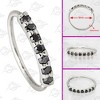 Jewelry Avalanche Unisex 20G 14K Gold 7-stone Nose Hoop Ring with Black Moissanites, 8mm Nose Ring - 3 of 4
