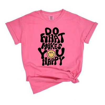 Simply Sage Market Women's Do What Makes You Happy Short Sleeve Garment Dyed Tee