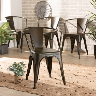 4pc Ryland Metal Dining Chair Set - Baxton Studio
