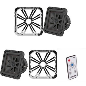Kicker (2) 45L7R102 L7R 10-Inch (25cm) Subwoofer, Dual Voice Coil, 2-Ohm w/ Chrome LED Grill & Remote Bundle - 1 of 4