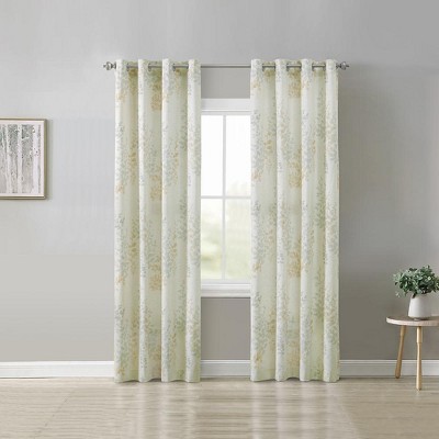 Ivory Light Filtering Grommet Pleated Linen Window Panel
