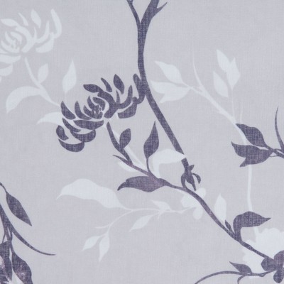 Purple Navy Floral Sheer Polyester Window Curtain Panels, 52 x 84 Inches