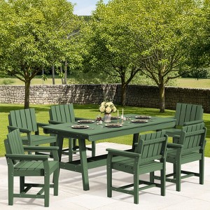 Hyleory HDPE Outdoor Dining Set, 7-Piece Patio Table and Chairs Set, Weather-Resistant Dining Furniture for Garden, Deck, or Patio - 1 of 4