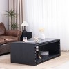 47.6" Rustic Rectangular Coffee Table with Beaded Edge and Open Shelf, Black Wood Centerpiece for Living Room -3irtyhousy - 2 of 4