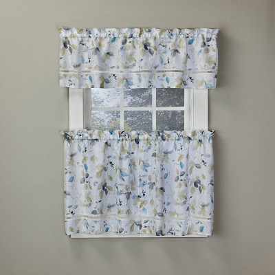 Floral Light-Filtering Polyester Window Tier Pair, 56" x 24"