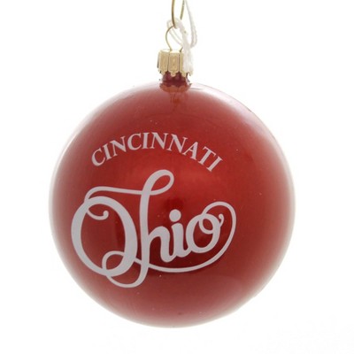 Holiday Ornaments 3.25" Cincinnati Ohio Ball Ornament Buckeye State  -  Tree Ornaments