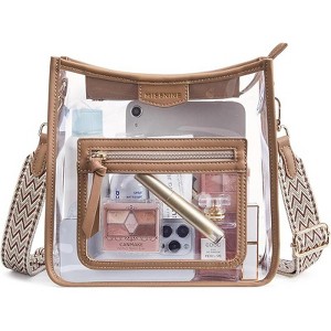 Clear Crossbody Bags Stadium Approved Clear Purse for Concert Transparent Plastic Bag with Guitar Strap - 1 of 4