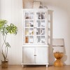 Okak Bookshelf, Storage Shelves with 4 Shelves, Tall Bookcase for Books and CDs, Storage Organizer for Living Room, Bedroom, Office, Antique White - 3 of 4