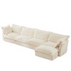 L-Shaped Convertible Sectional Sofa,4 Seat Sofa With Suppleness Armrests And 2 Big Pillows,Sectional Sofa For Living Room-Cuddlewood - 3 of 4