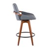 Mid-Century Counter Stool with Wood Frame and Upholstered Seat for Kitchen or Dining (Set of 2) - 2 of 4